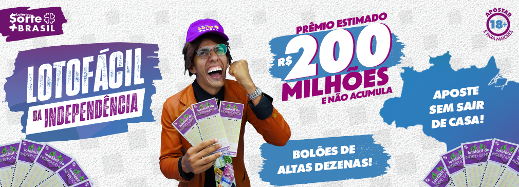 Banner da Lotofácil da Independência 2024